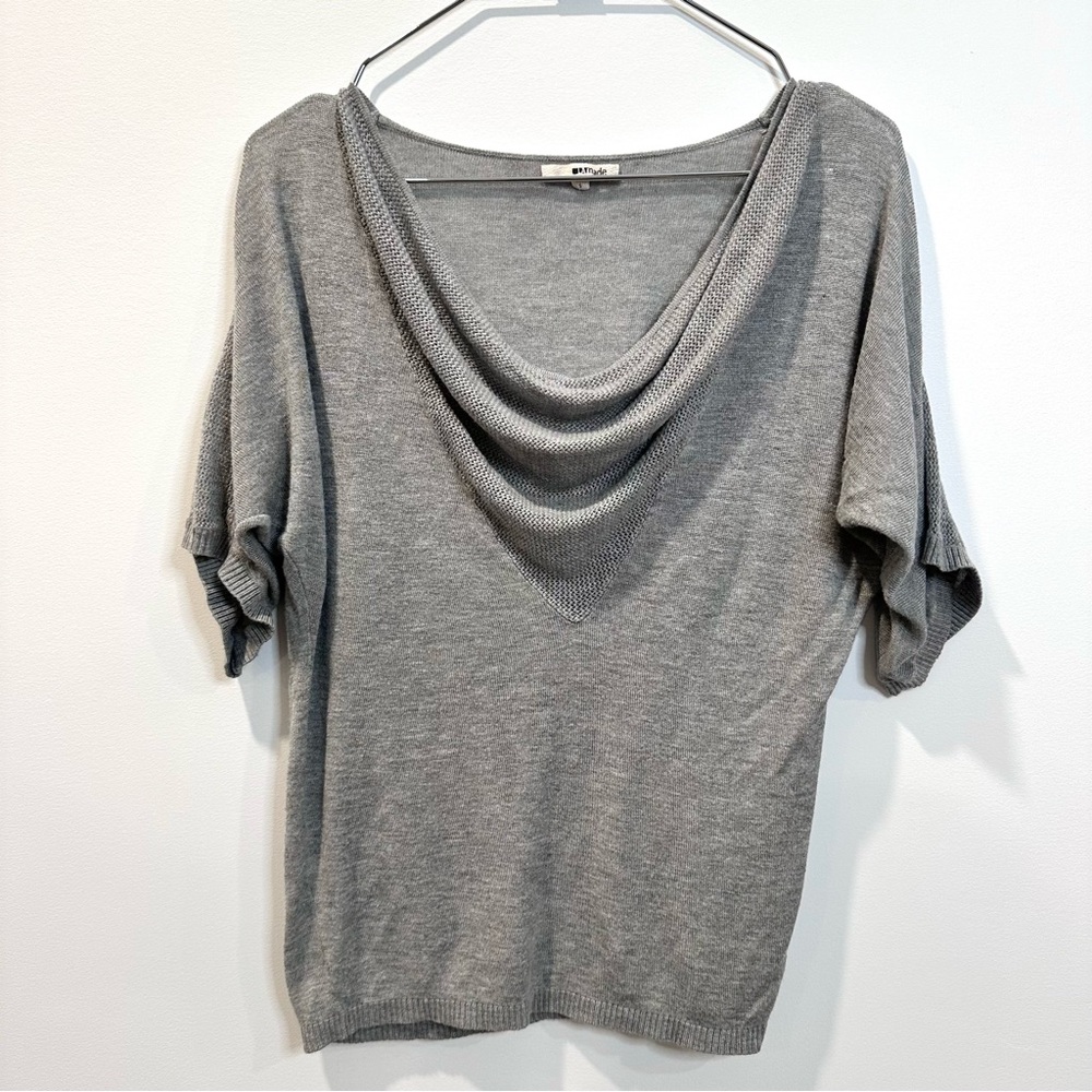 LA Made Dolman Short Sleeve Light Sweater / Grey / S